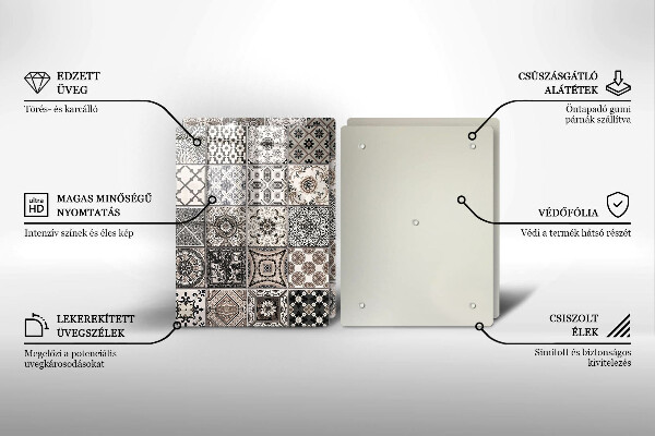 Üveg vágódeszka Dekoratív csempe