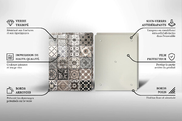 Üveg vágódeszka Dekoratív csempe