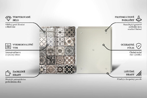 Üveg vágódeszka Dekoratív csempe