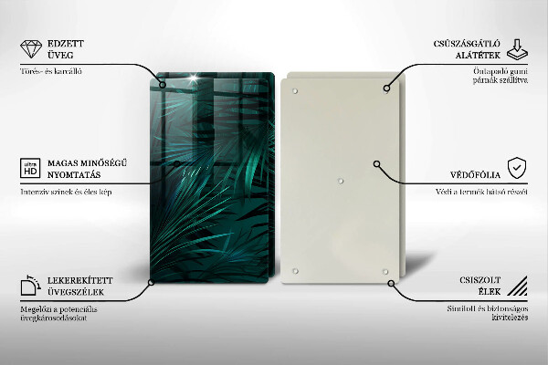 Üveg vágódeszka Vad dzsungel levelei