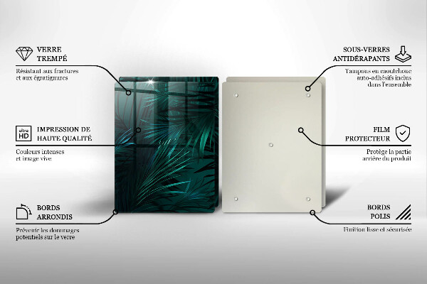 Üveg vágódeszka Vad dzsungel levelei