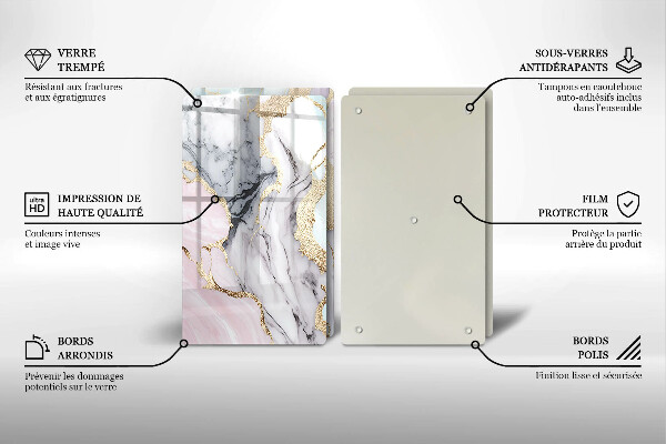 Üveg vágódeszka Pasztell márvány