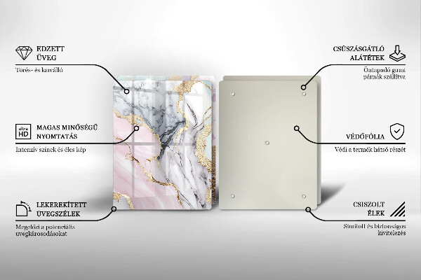 Üveg vágódeszka Pasztell márvány