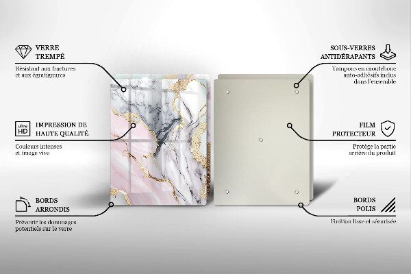 Üveg vágódeszka Pasztell márvány