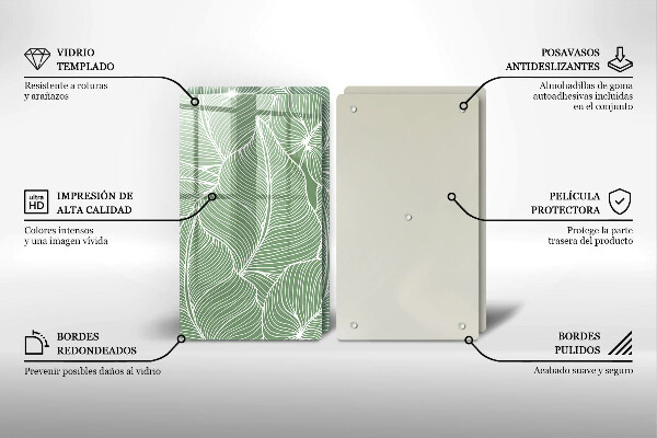 Üveg vágódeszka Lineáris levelek