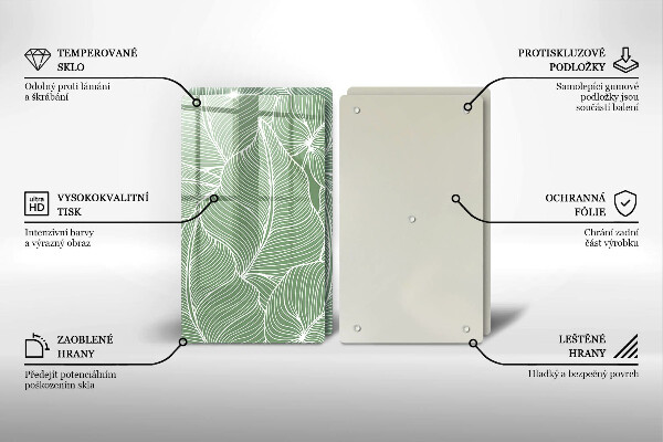 Üveg vágódeszka Lineáris levelek