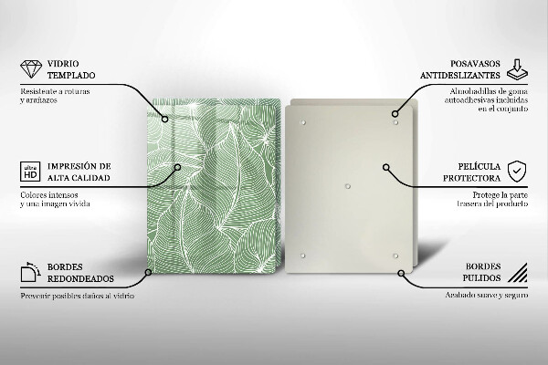 Üveg vágódeszka Lineáris levelek