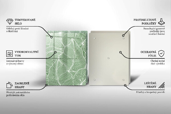 Üveg vágódeszka Lineáris levelek