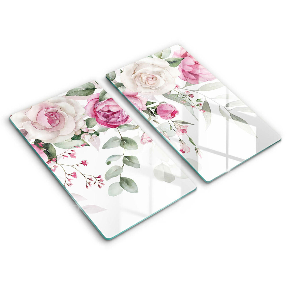 Üveg vágódeszka Akvarell rózsák