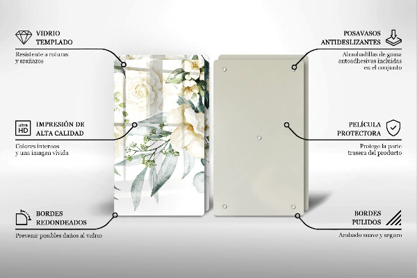 Üveg vágódeszka Akvarell virágok