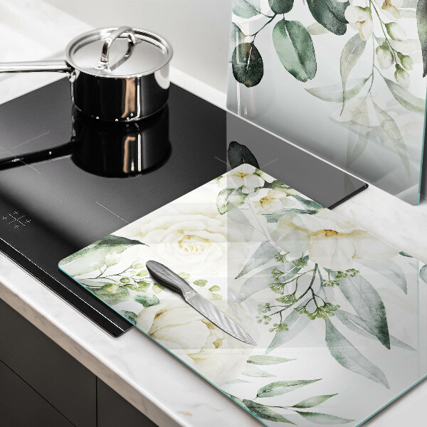 Üveg vágódeszka Akvarell virágok