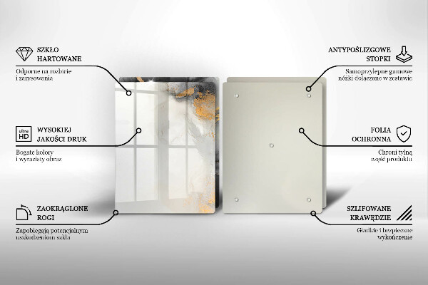 Üveg vágódeszka Absztrakció arannyal