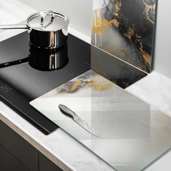 Üveg vágódeszka Absztrakció arannyal