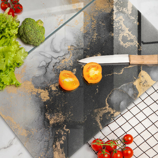 Üveg vágódeszka Absztrakció arannyal