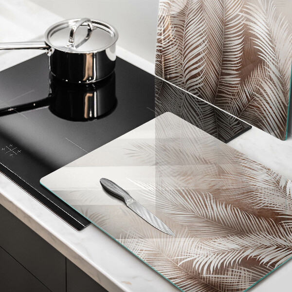 Üveg vágódeszka Boho növényzet levelei