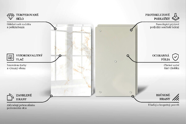 Üveg vágódeszka Elegáns márvány kő