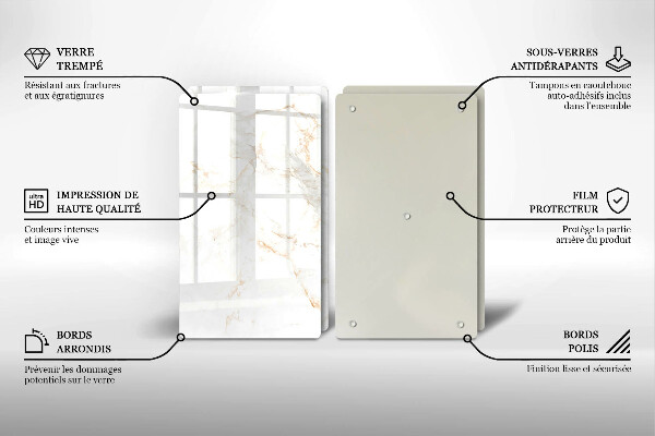 Üveg vágódeszka Elegáns márvány kő