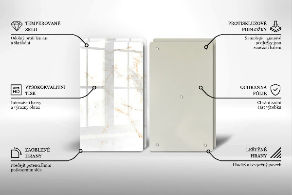 Üveg vágódeszka Elegáns márvány kő