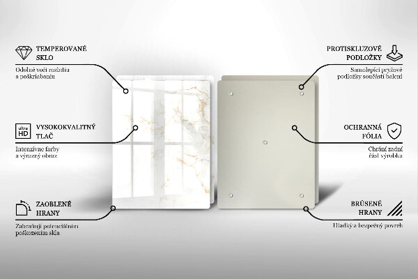 Üveg vágódeszka Elegáns márvány kő