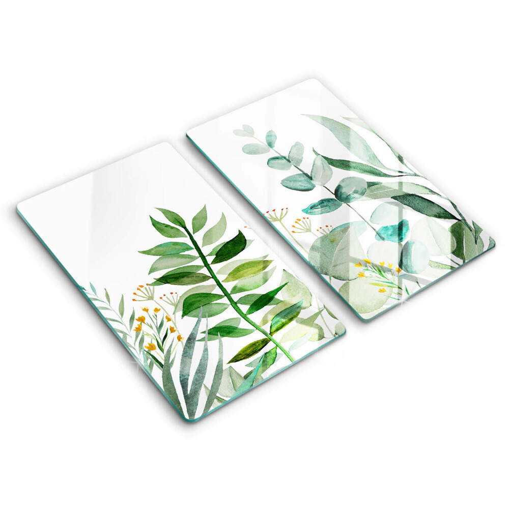 Üveg vágódeszka Növény levelek illusztráció