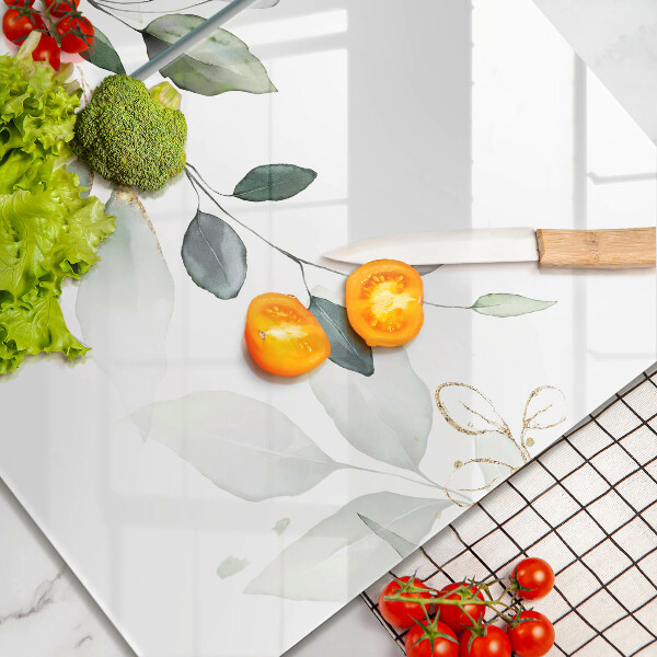 Üveg vágódeszka Akvarell levelek