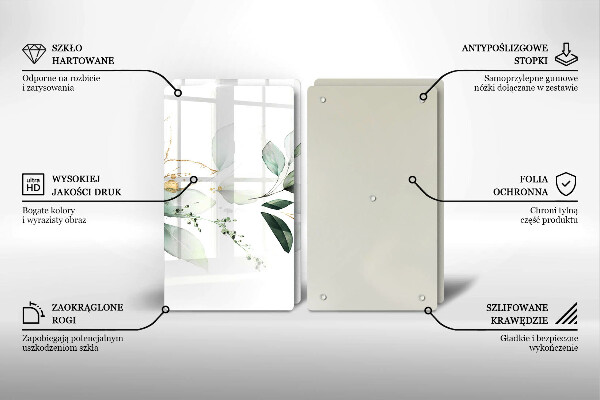 Üveg vágódeszka Akvarell levelek