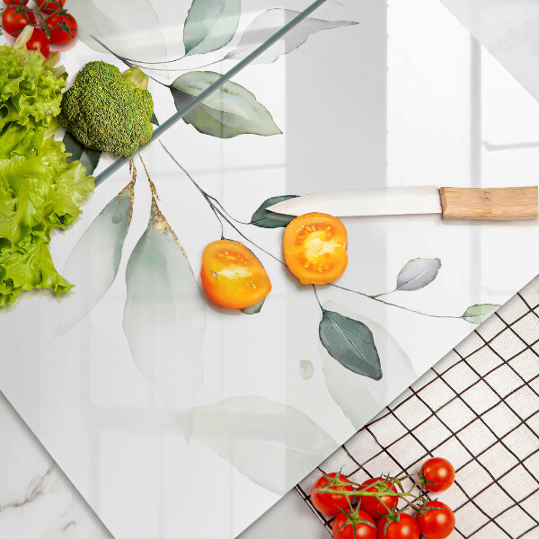 Üveg vágódeszka Akvarell levelek