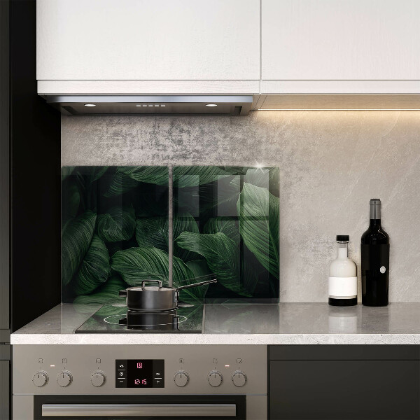 Üveg vágódeszka Sötét levelek