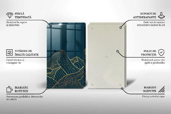 Üveg vágódeszka Absztrakt hegyek