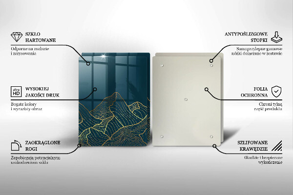 Üveg vágódeszka Absztrakt hegyek