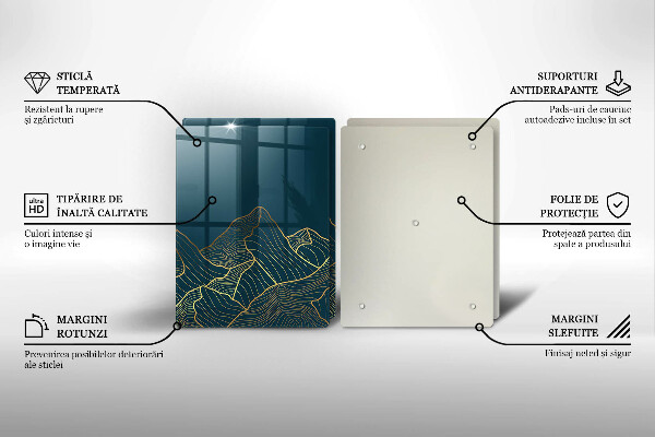 Üveg vágódeszka Absztrakt hegyek