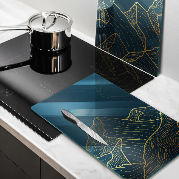 Üveg vágódeszka Absztrakt hegyek