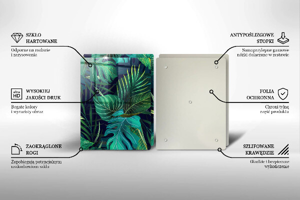 Üveg vágódeszka Dzsungel levelek illusztráció