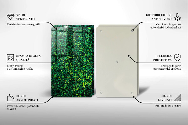 Üveg vágódeszka Növény kis levelekkel
