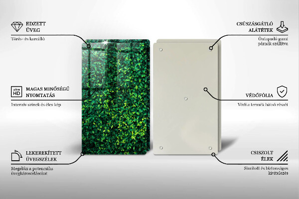 Üveg vágódeszka Növény kis levelekkel