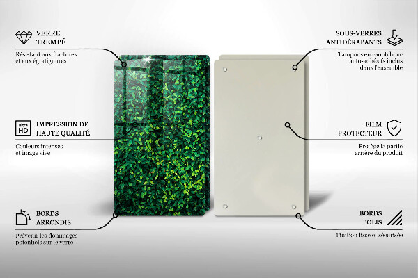 Üveg vágódeszka Növény kis levelekkel