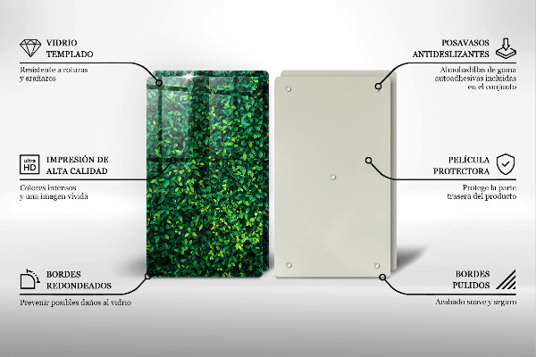 Üveg vágódeszka Növény kis levelekkel