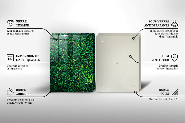 Üveg vágódeszka Növény kis levelekkel