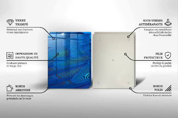 Üveg vágódeszka Madártollak