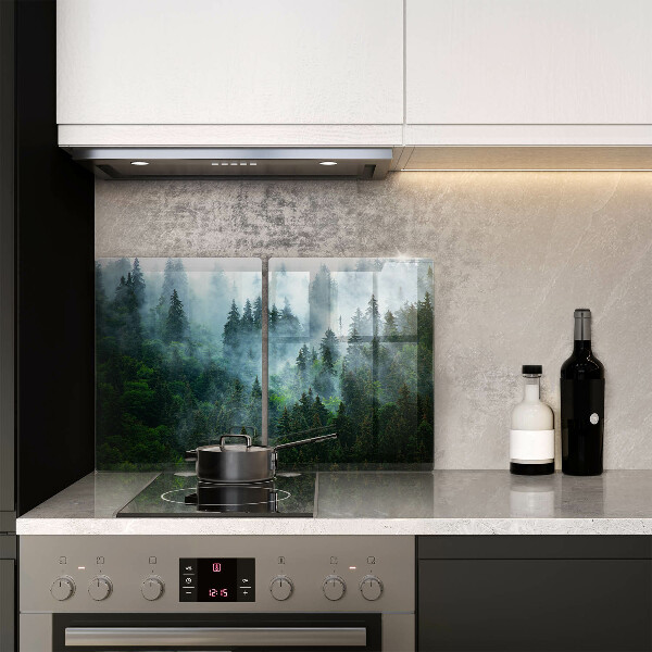 Üveg vágódeszka Erdő a ködben