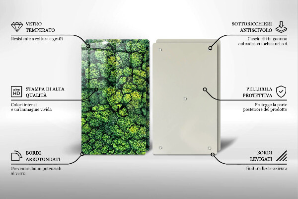 Üveg vágódeszka Természet moha növény