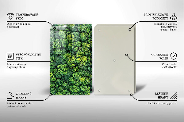 Üveg vágódeszka Természet moha növény