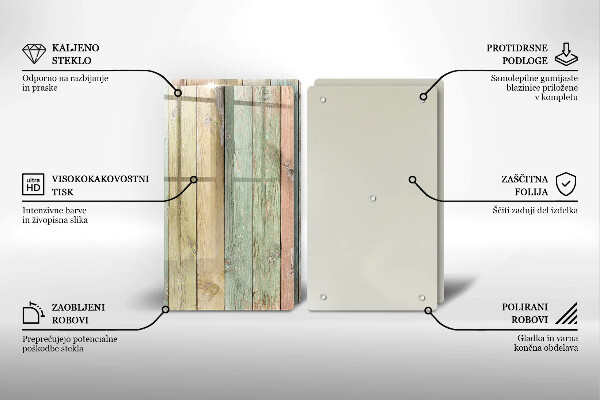 Üveg vágódeszka Színes vintage táblák