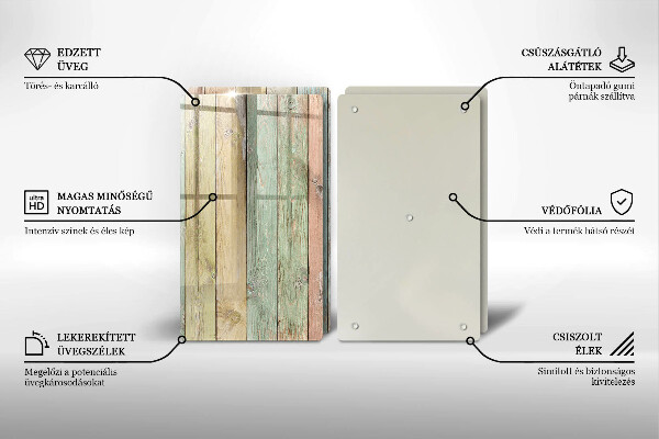 Üveg vágódeszka Színes vintage táblák