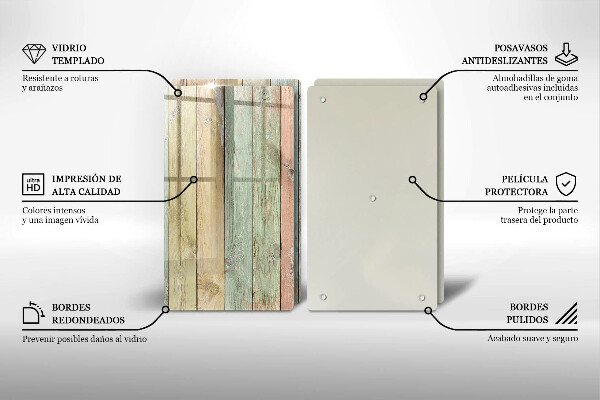 Üveg vágódeszka Színes vintage táblák