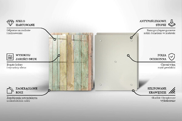 Üveg vágódeszka Színes vintage táblák