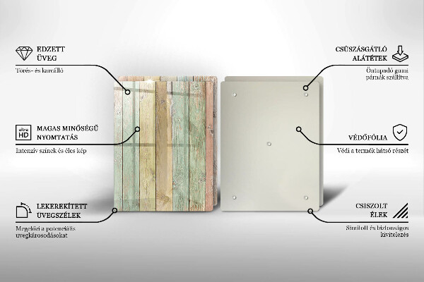 Üveg vágódeszka Színes vintage táblák