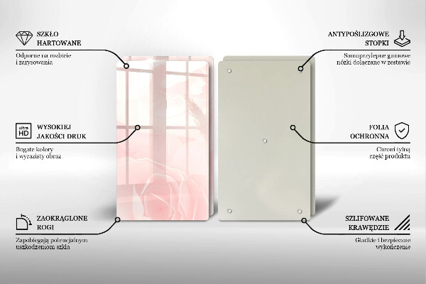 Üveg vágódeszka Pasztell rózsák háttér