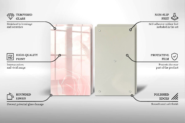 Üveg vágódeszka Pasztell rózsák háttér