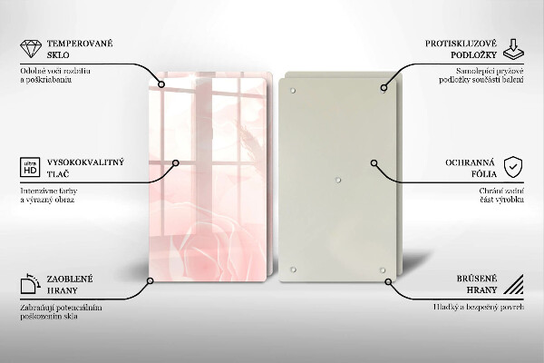 Üveg vágódeszka Pasztell rózsák háttér